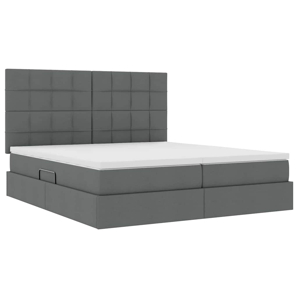 Krevet s od storage Tamno siva 180 x 200 cm Lažna koža