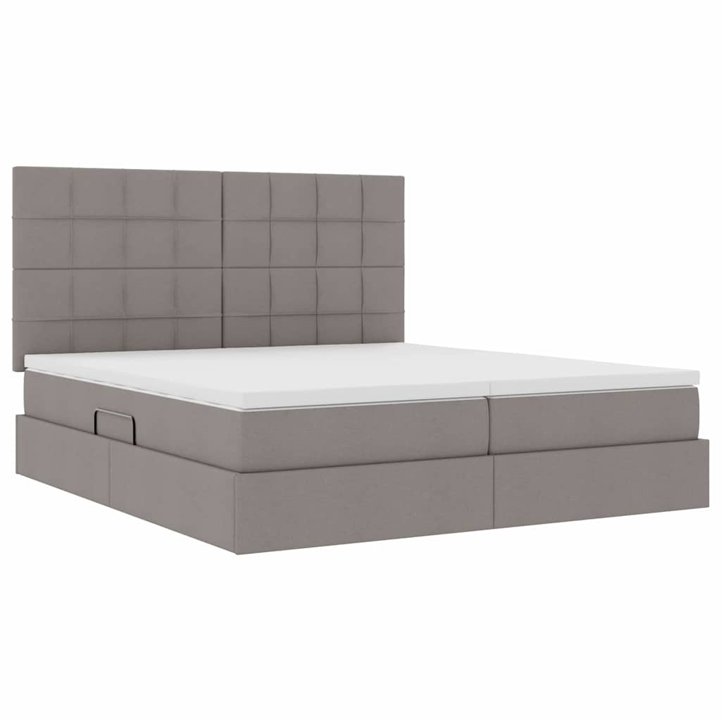 Krevet s od storage s uzglavljem Sivosmeđa 180 x 200 cm Tkanina