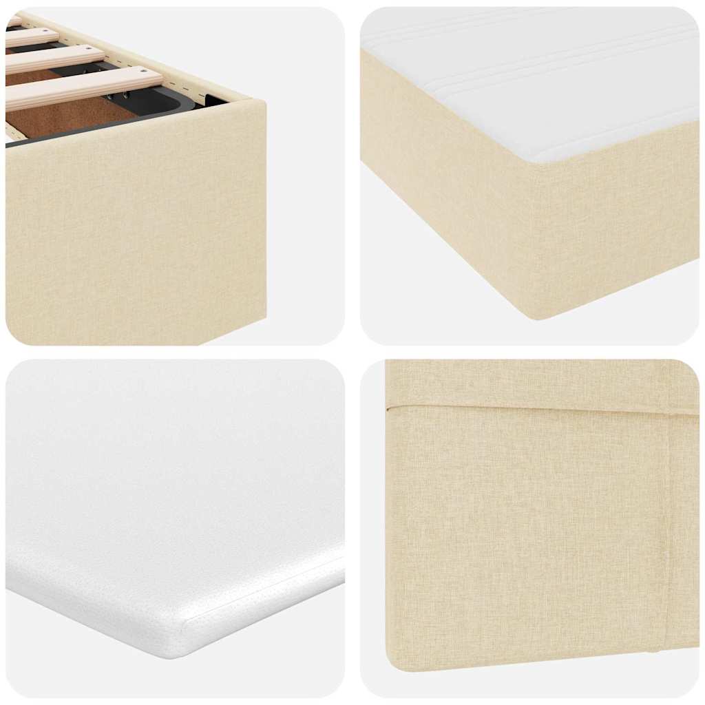 Krevet s od storage s uzglavljem Krema 180 x 200 cm Tkanina
