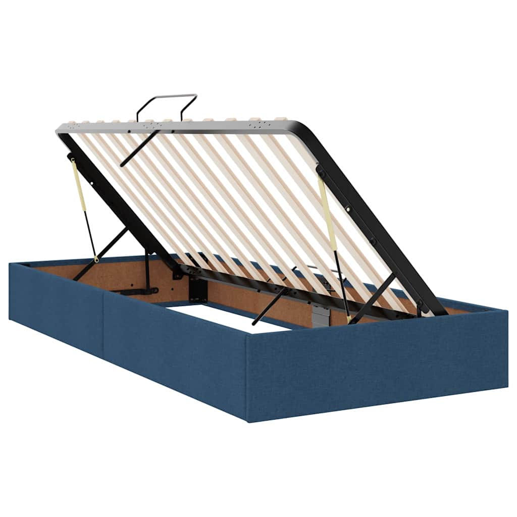 Krevet s od storage s uzglavljem Plava 180 x 200 cm Tkanina