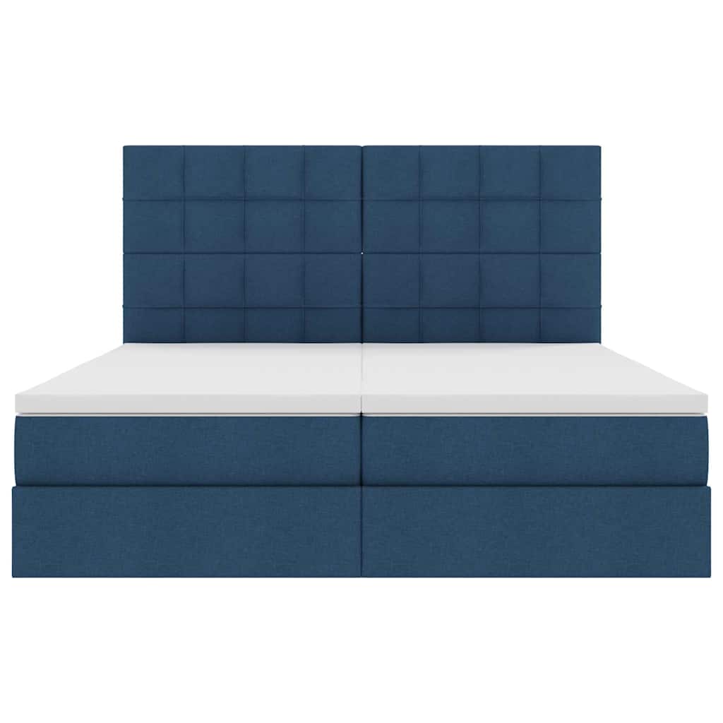 Krevet s od storage s uzglavljem Plava 180 x 200 cm Tkanina