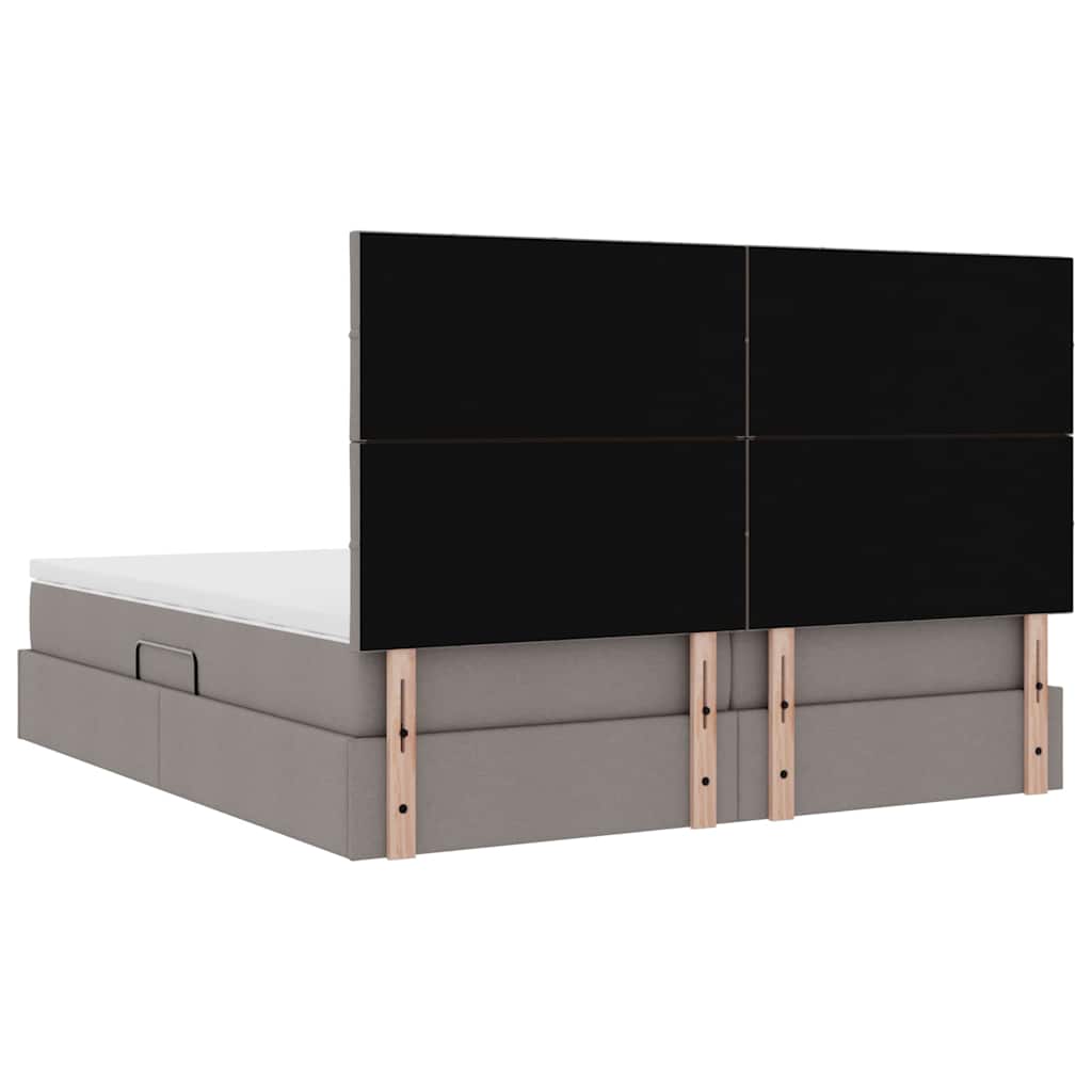 Krevet s od storage s uzglavljem Sivosmeđa 200 x 200 cm Tkanina