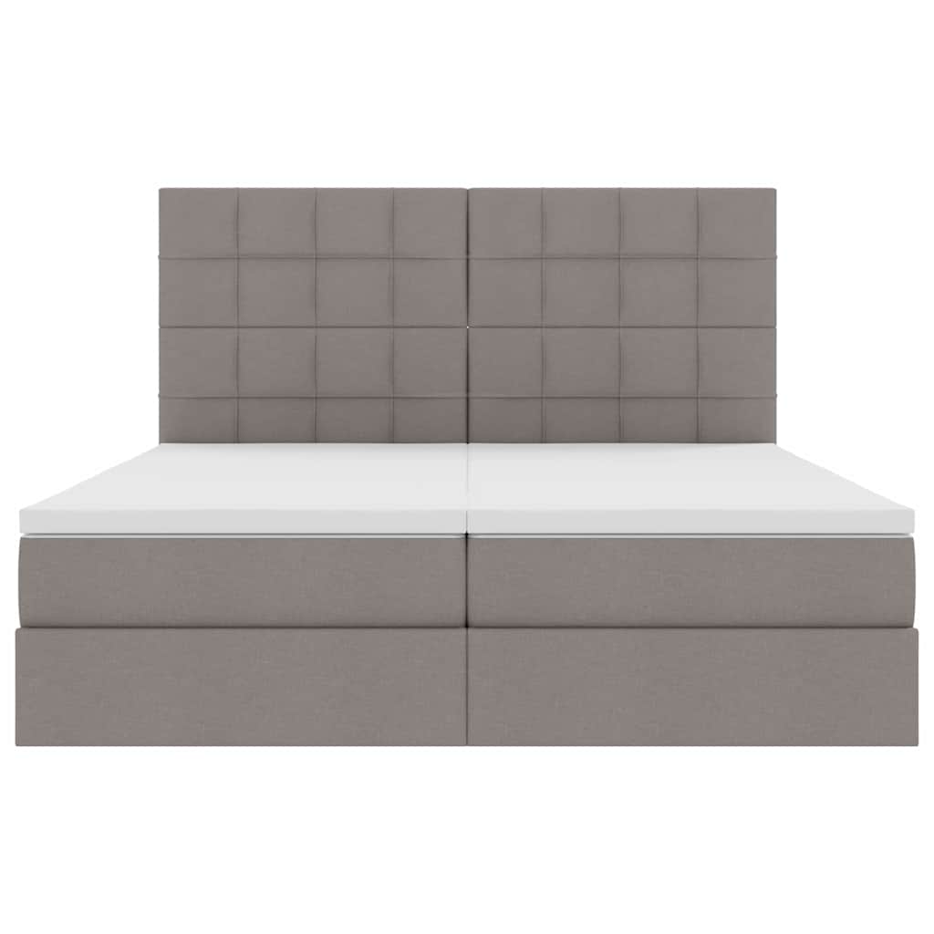 Krevet s od storage s uzglavljem Sivosmeđa 200 x 200 cm Tkanina