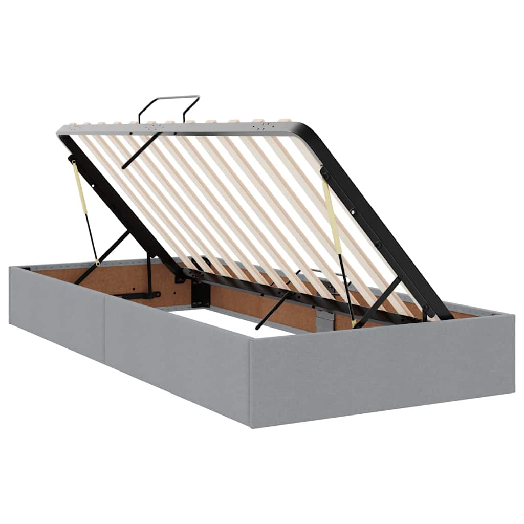 Krevet s od storage s pohranom Svjetlosiva 180 x 200 cm Tkanina