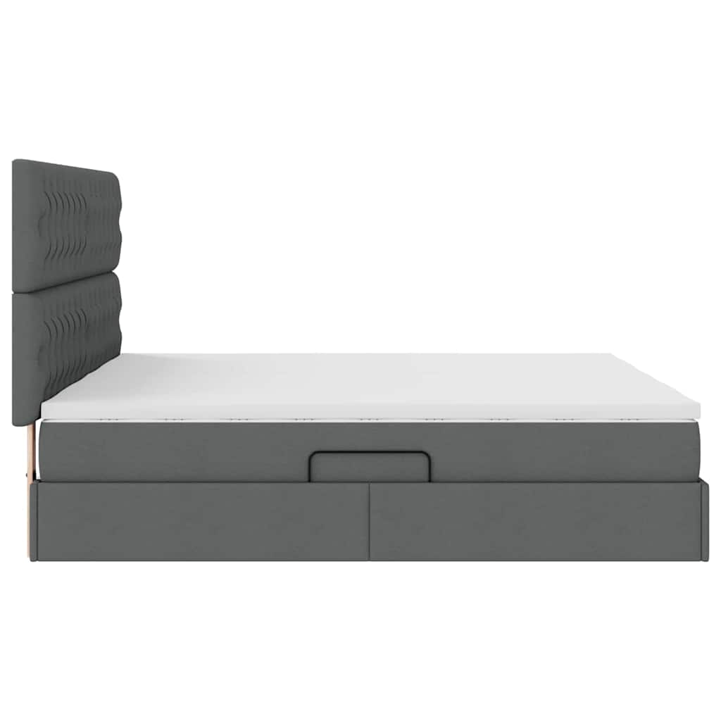 Krevet s od storage Tamno siva 180 x 200 cm Lažna koža