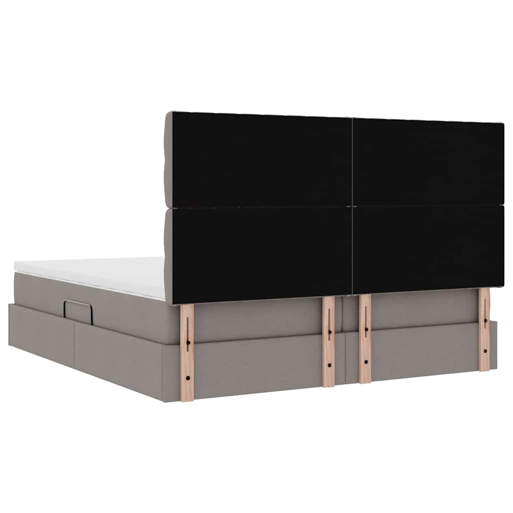 Krevet s od storage s uzglavljem Sivosmeđa 180 x 200 cm Tkanina