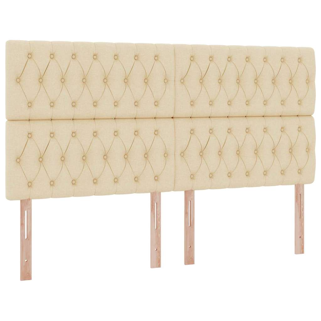 Krevet s od storage s uzglavljem Krema 180 x 200 cm Tkanina