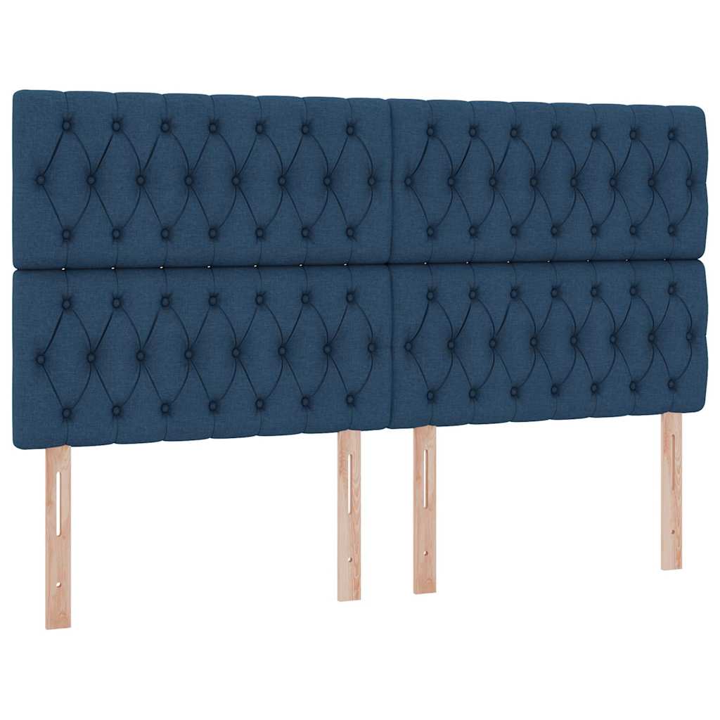 Krevet s od storage s uzglavljem Plava 180 x 200 cm Tkanina