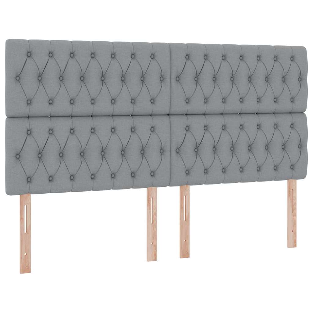 Krevet s od storage s pohranom Svjetlosiva 200 x 200 cm Tkanina