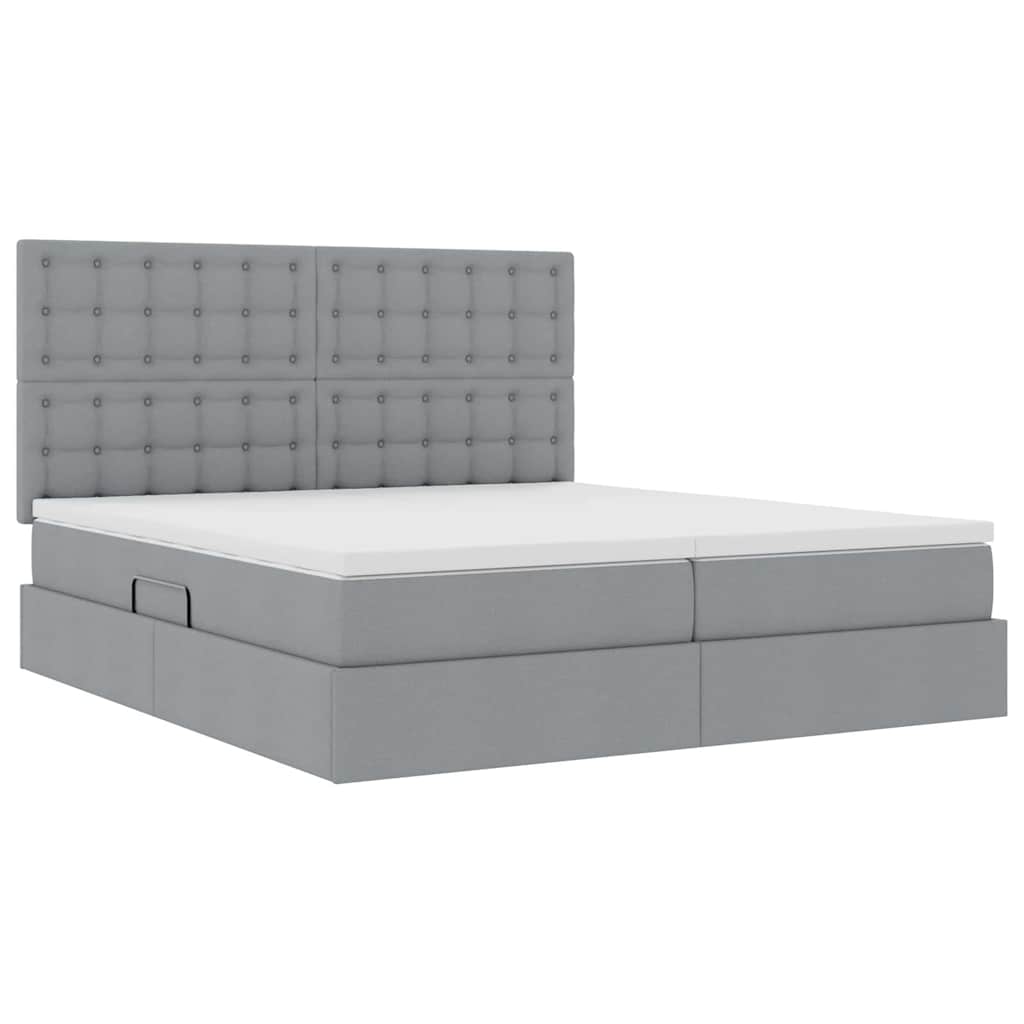 Krevet s od storage s pohranom Svjetlosiva 180 x 200 cm Tkanina