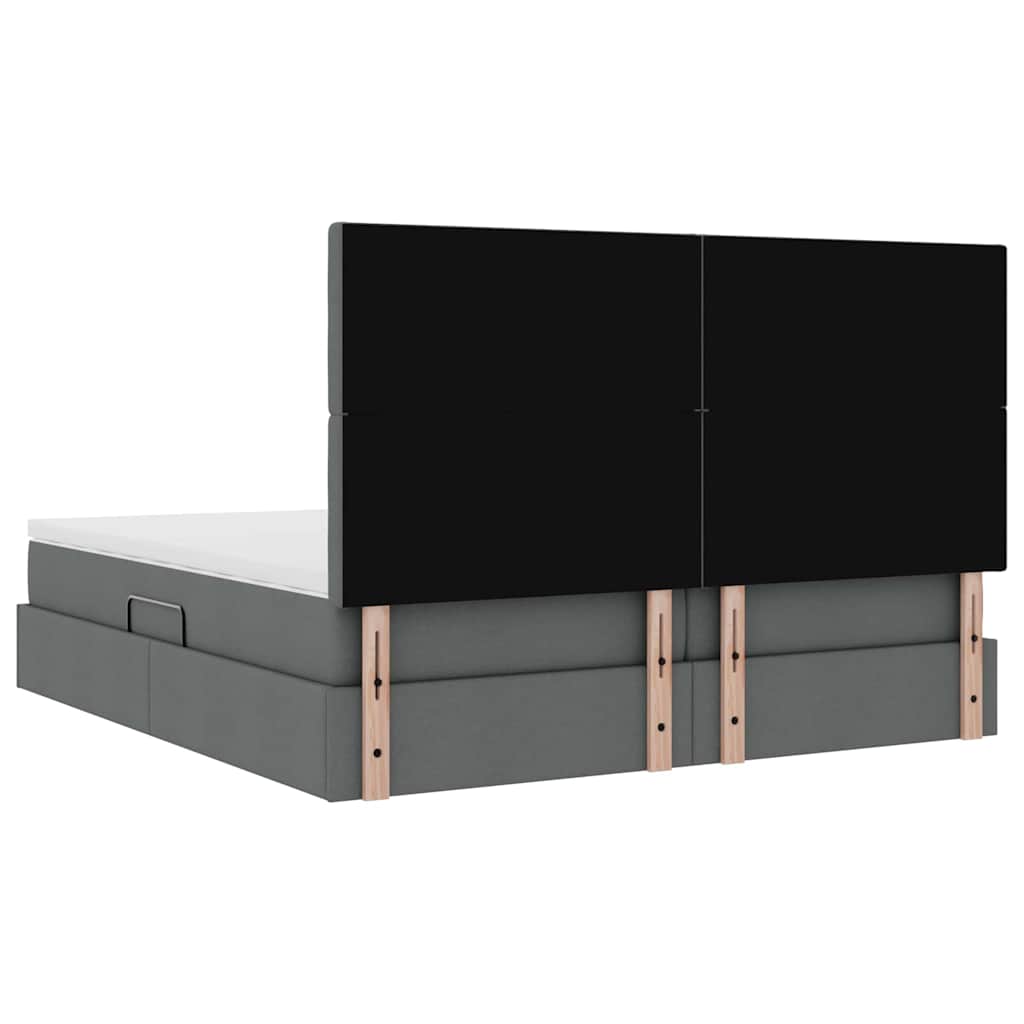 Krevet s od storage Tamno siva 180 x 200 cm Lažna koža