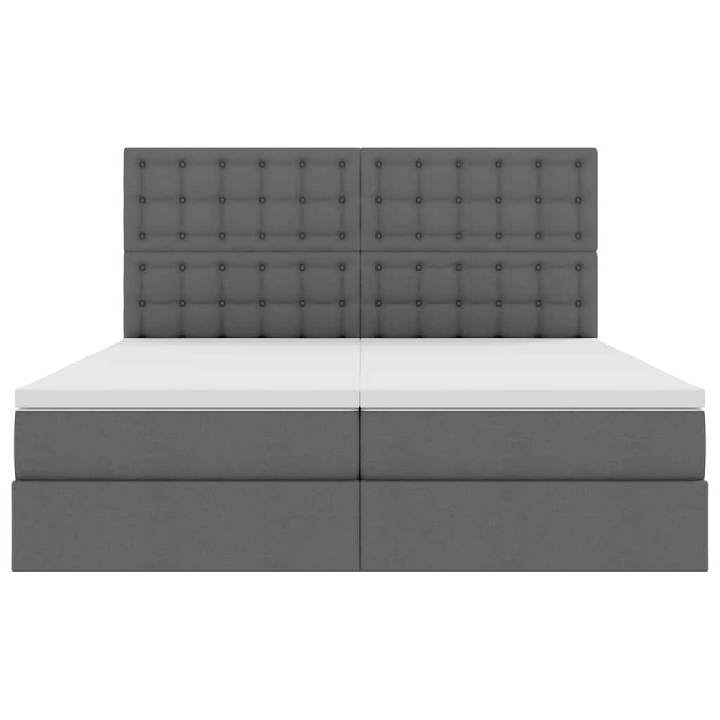 Krevet s od storage Tamno siva 180 x 200 cm Lažna koža