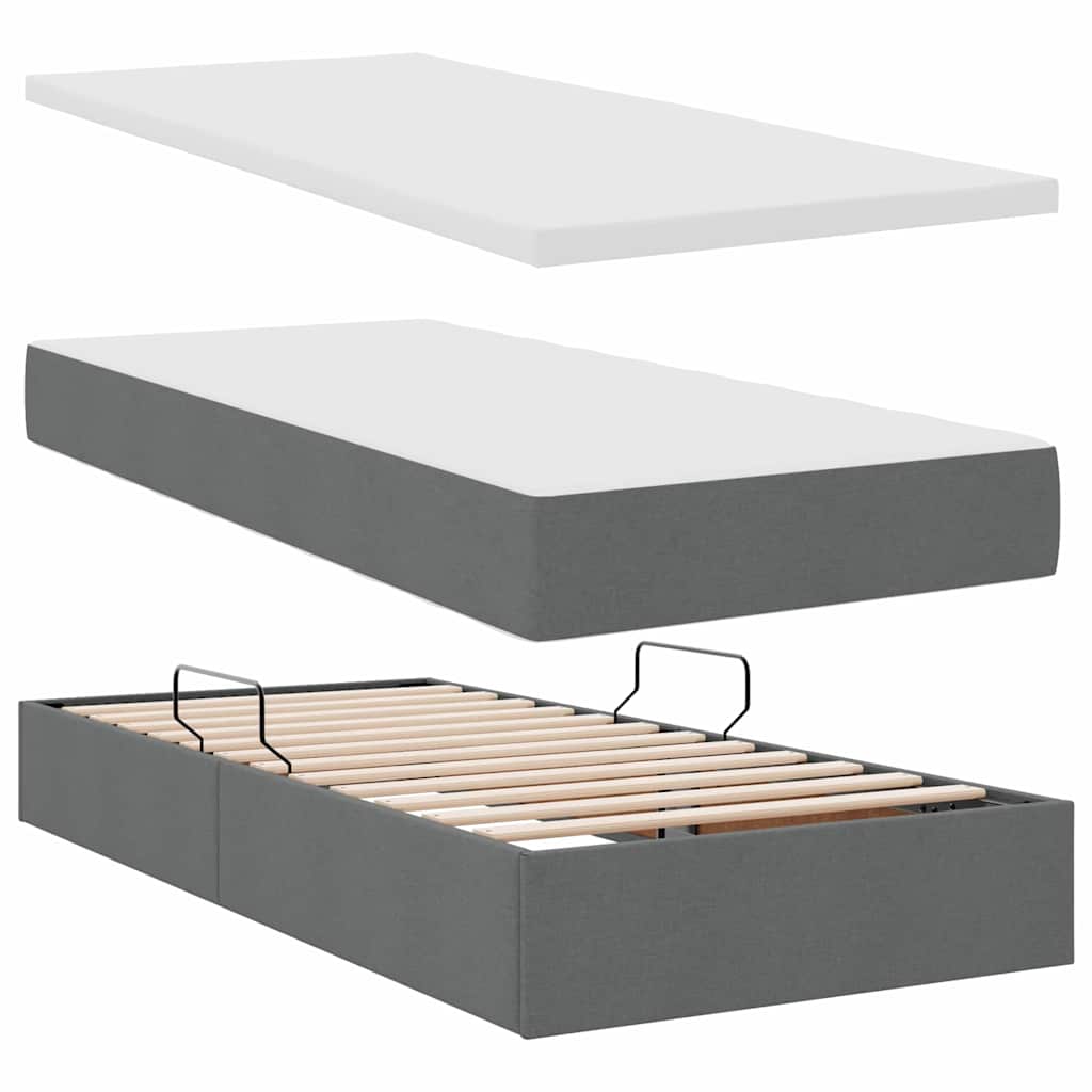 Krevet s od storage Tamno siva 180 x 200 cm Lažna koža