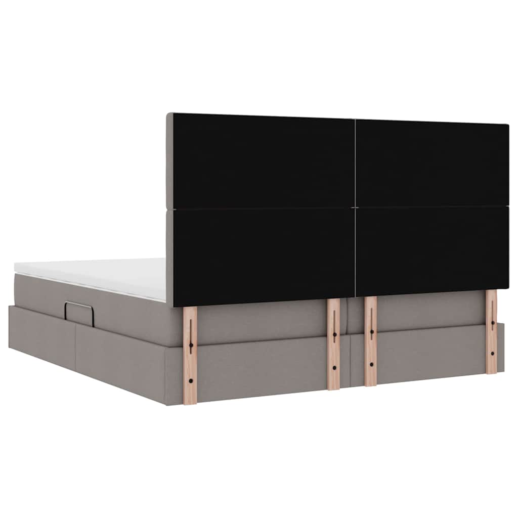 Krevet s od storage s uzglavljem Sivosmeđa 180 x 200 cm Tkanina