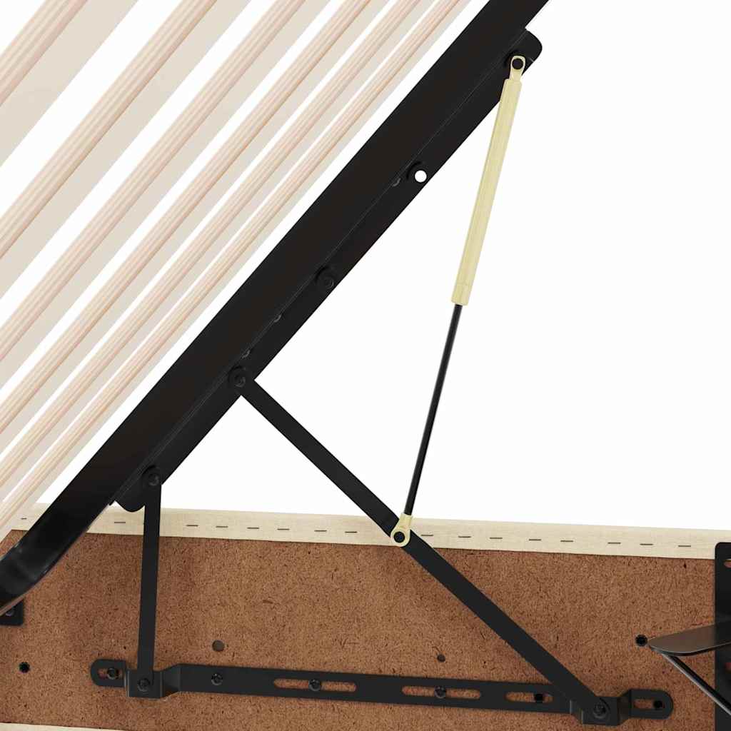 Krevet s od storage s uzglavljem Krema 180 x 200 cm Tkanina