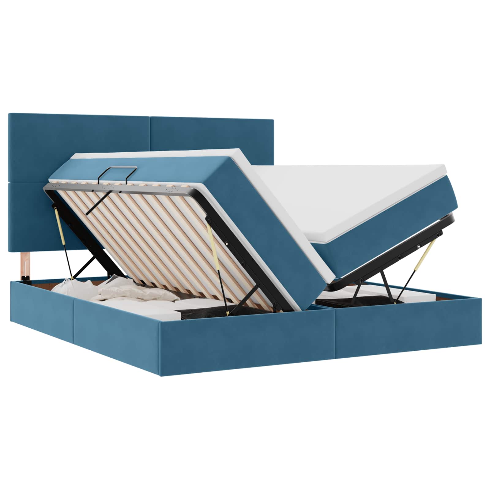 Krevet s od storage s madracem Tamno plava 180 x 200 cm Baršun