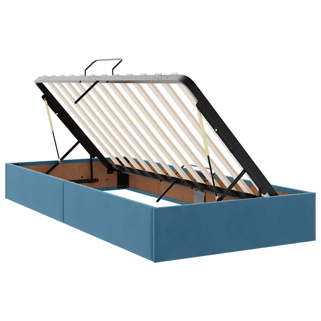 Krevet s od storage s madracem Tamno plava 180 x 200 cm Baršun