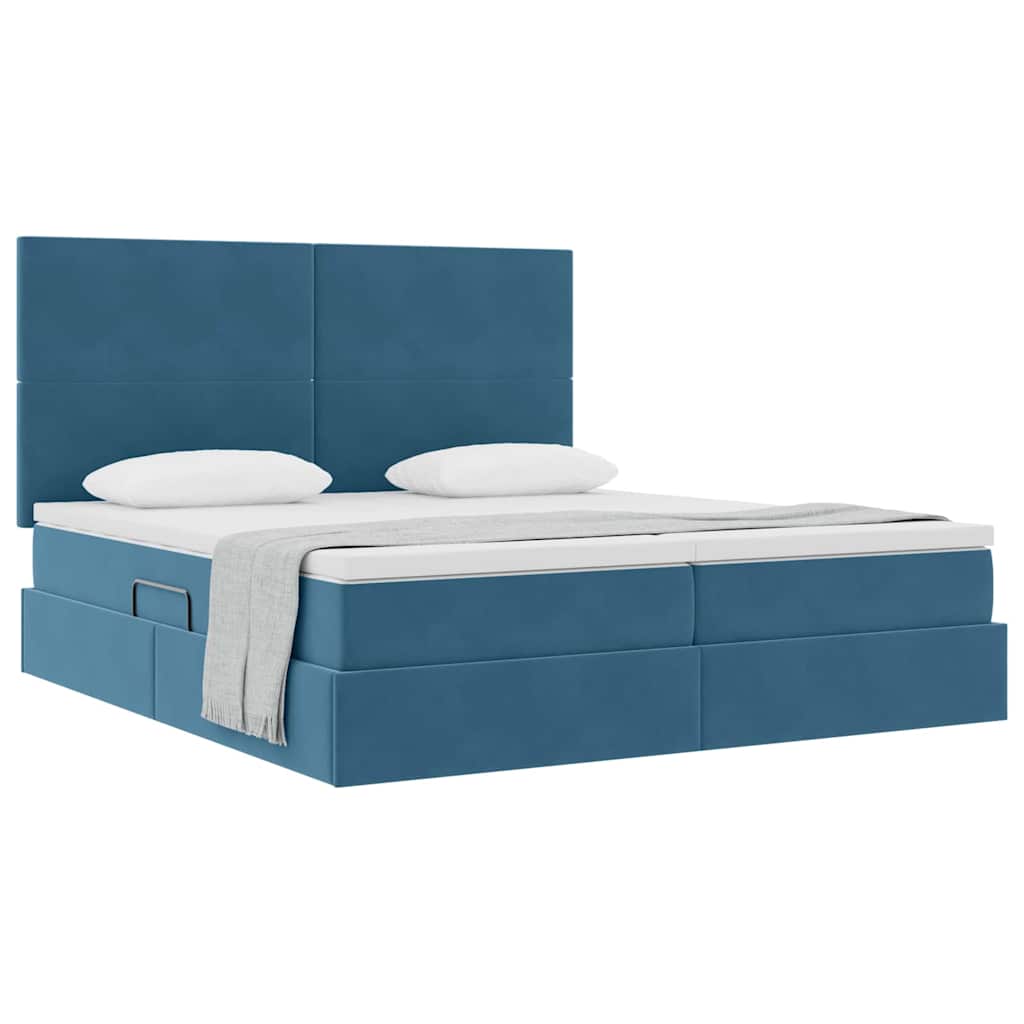 Krevet s od storage s madracem Tamno plava 180 x 200 cm Baršun