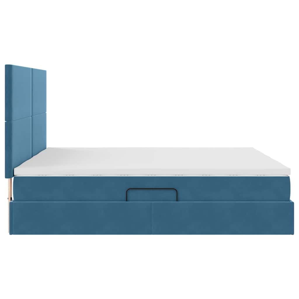 Krevet s od storage s madracem Tamno plava 180 x 200 cm Baršun