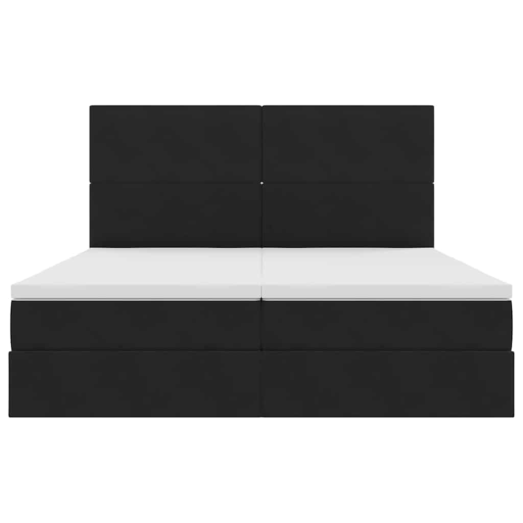 Krevet s od storage s madracem Crna 200 x 200 cm Baršun