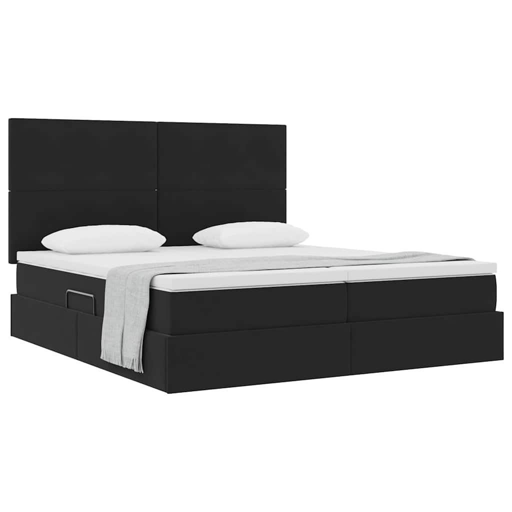 Krevet s od storage s madracem Crna 200 x 200 cm Baršun