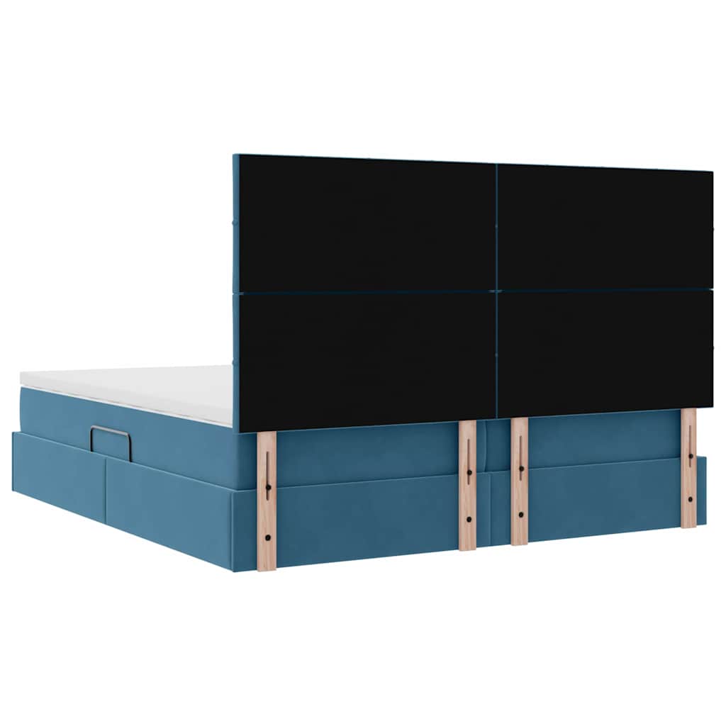 Krevet s od storage s madracem Tamno plava 180 x 200 cm Baršun