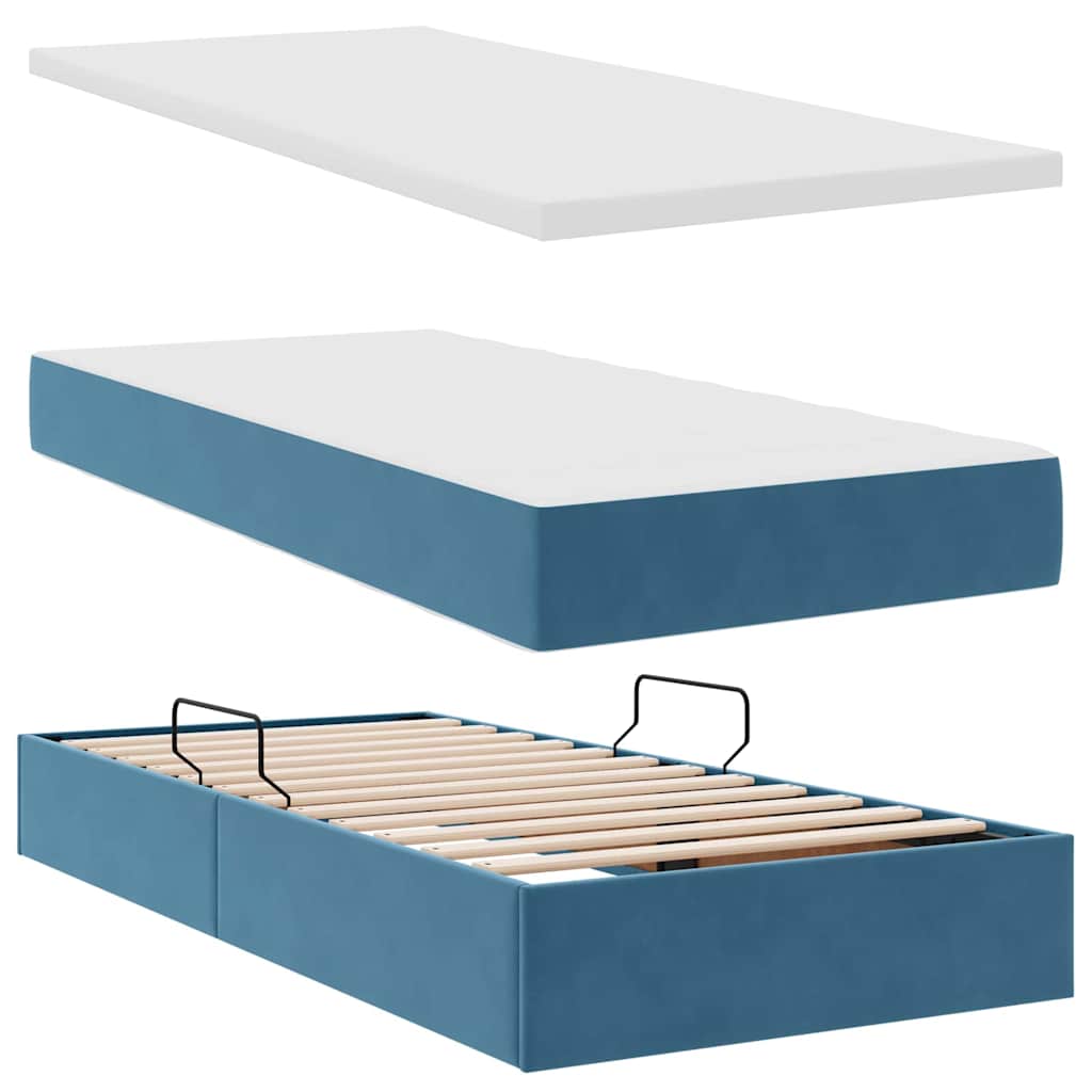 Krevet s od storage s madracem Tamno plava 180 x 200 cm Baršun