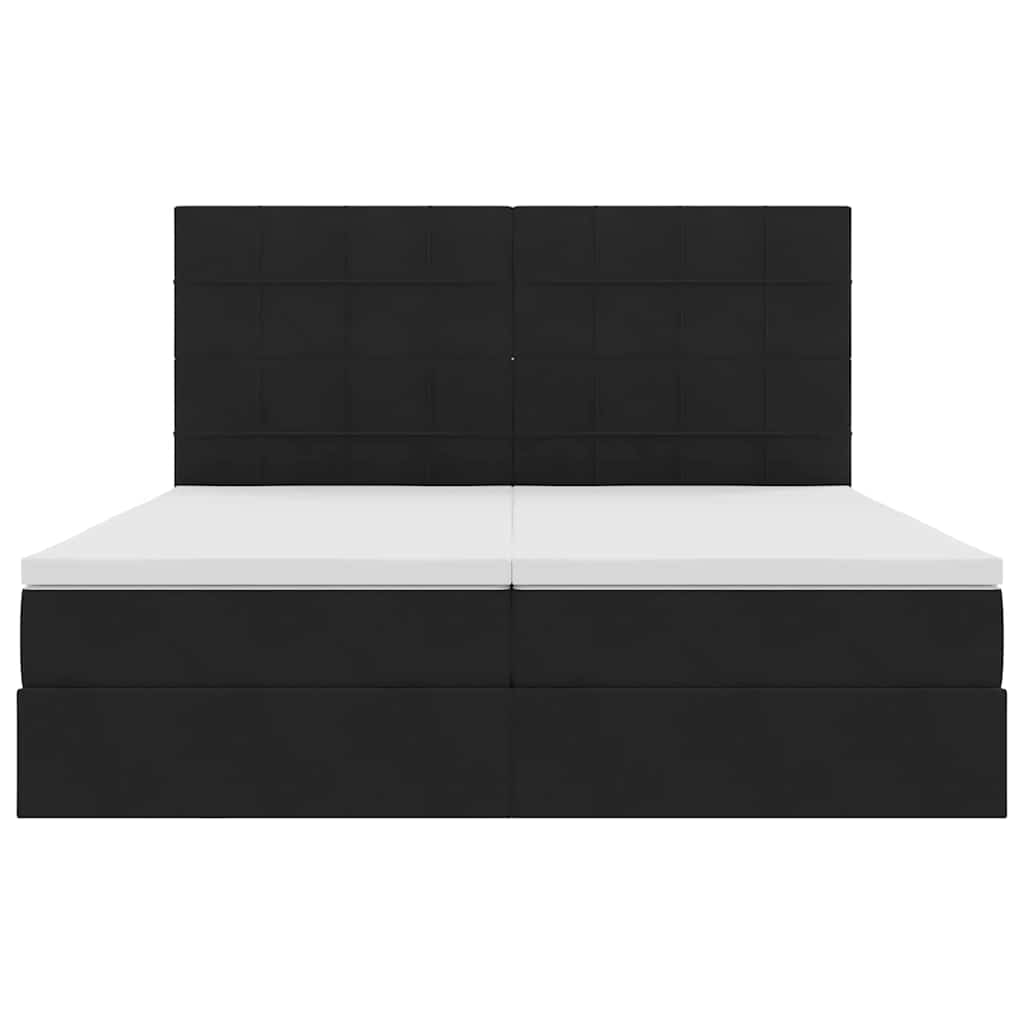 Krevet s od storage s madracem Crna 200 x 200 cm Baršun