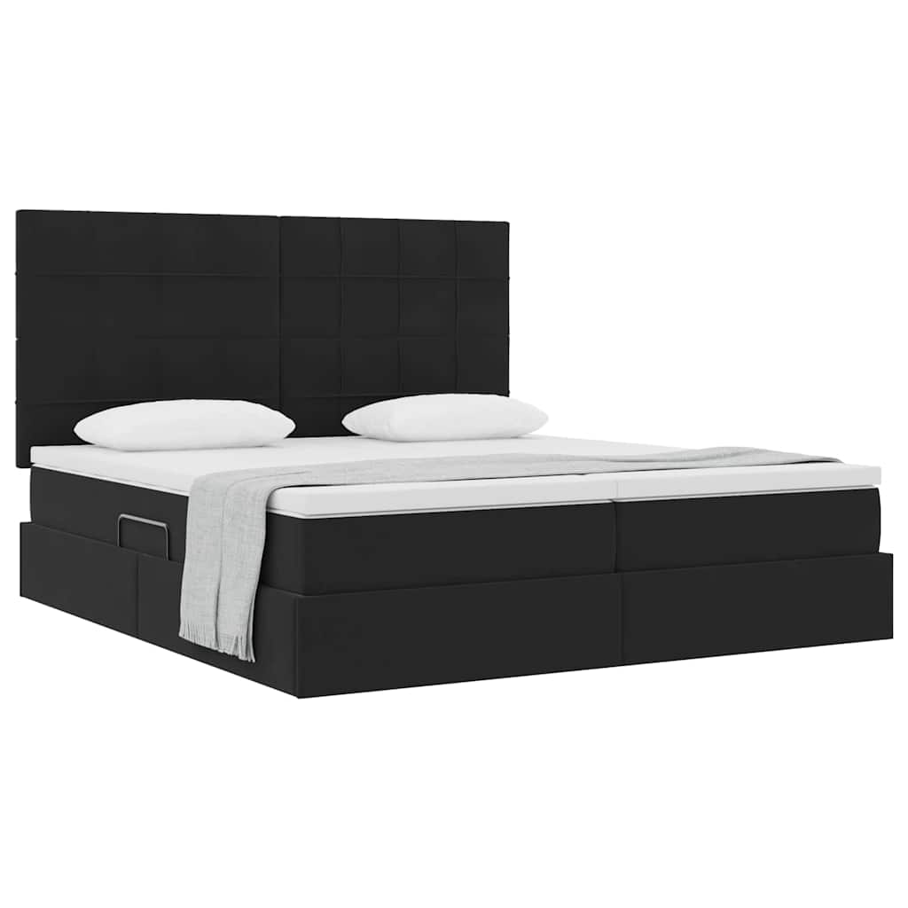 Krevet s od storage s madracem Crna 200 x 200 cm Baršun