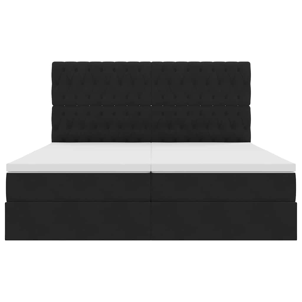 Krevet s od storage s madracem Crna 200 x 200 cm Baršun