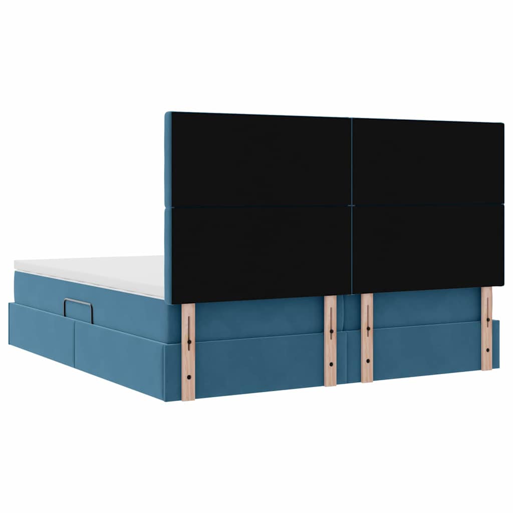 Krevet s od storage s madracem Tamno plava 180 x 200 cm Baršun