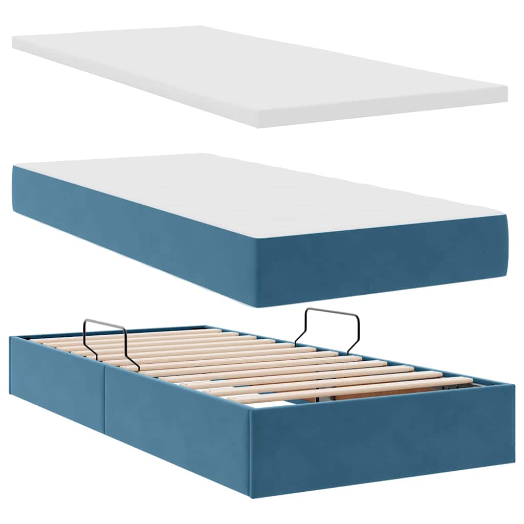 Krevet s od storage s madracem Tamno plava 180 x 200 cm Baršun
