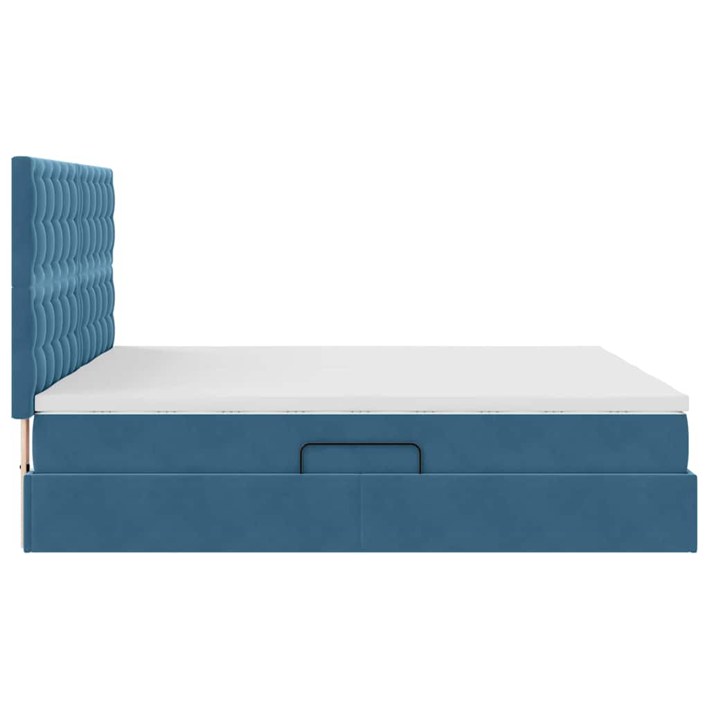 Krevet s od storage s madracem Tamno plava 180 x 200 cm Baršun