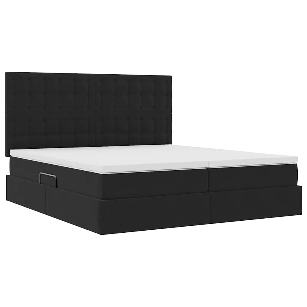 Krevet s od storage s madracem Crna 200 x 200 cm Baršun