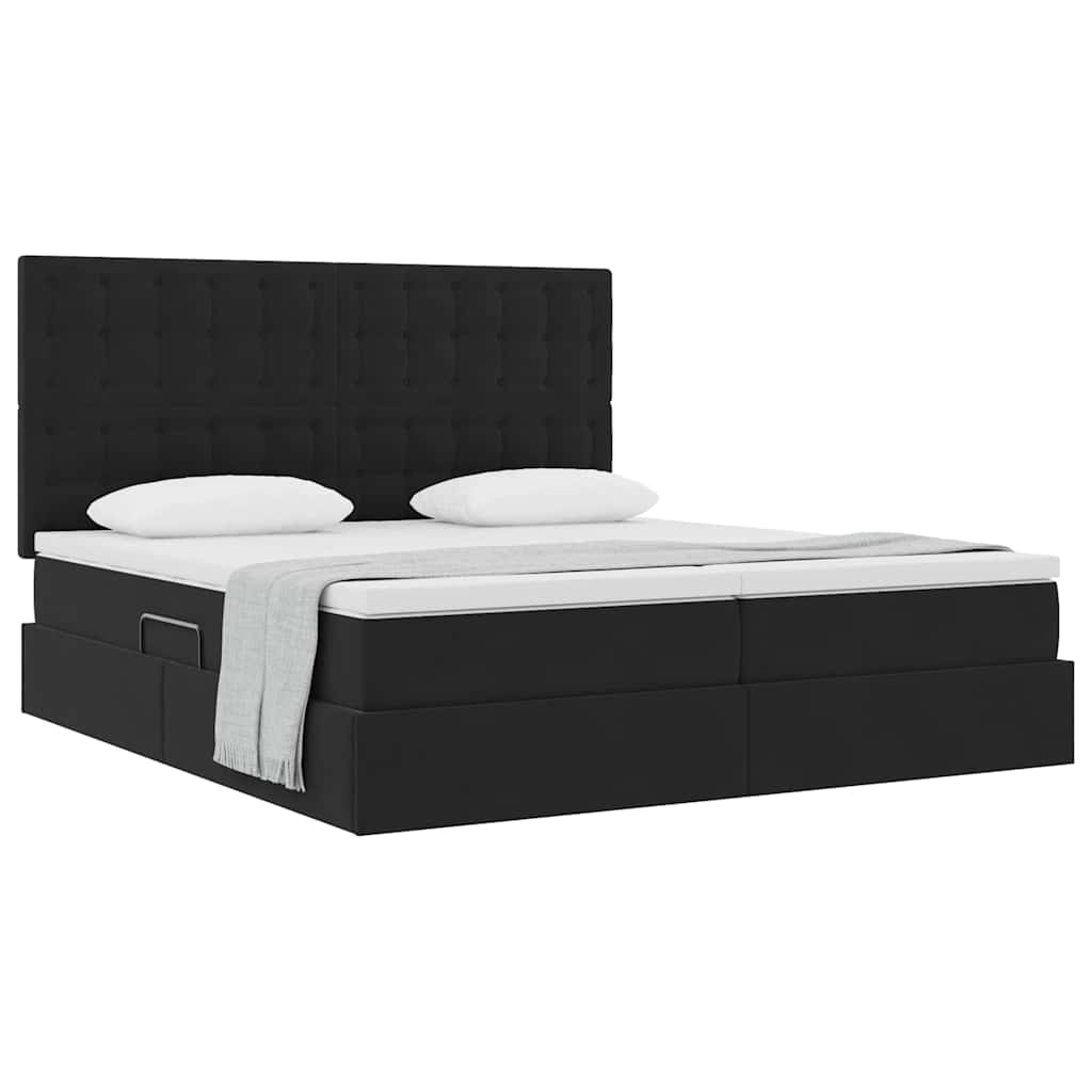 Krevet s od storage s madracem Crna 200 x 200 cm Baršun