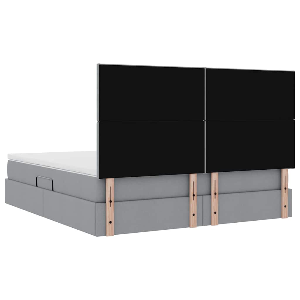 LED krevet za pohranu s madracem Svjetlosiva 160 x 200 cm