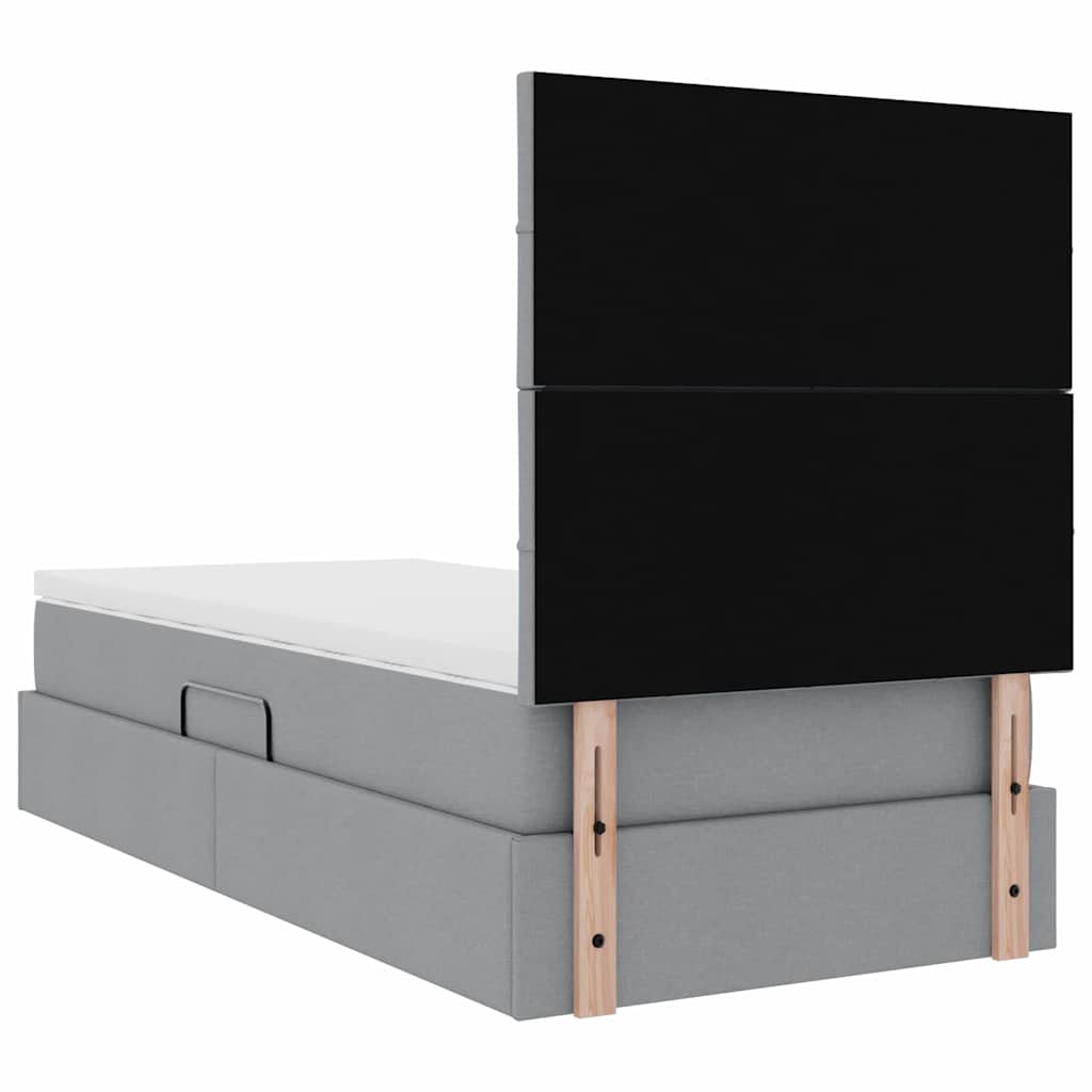 LED krevet za pohranu s madracem Svjetlosiva 100 x 200 cm