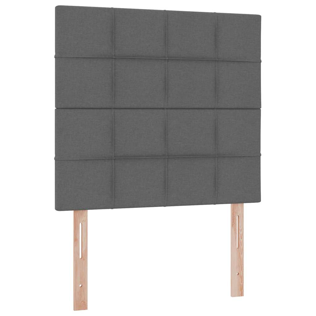 LED krevet za pohranu s madracem Tamnosiva 100 x 200 cm Tkanina