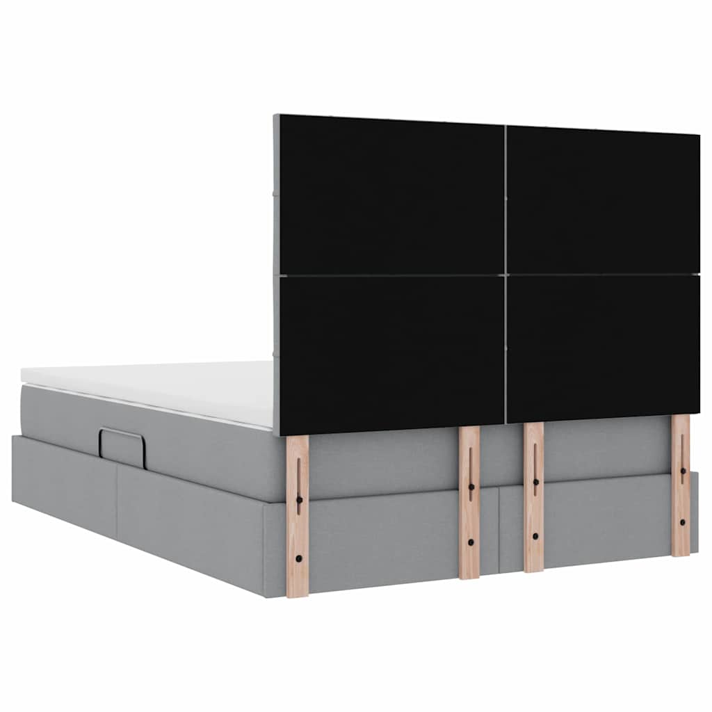 LED krevet za pohranu s madracem Svjetlosiva 140 x 190 cm
