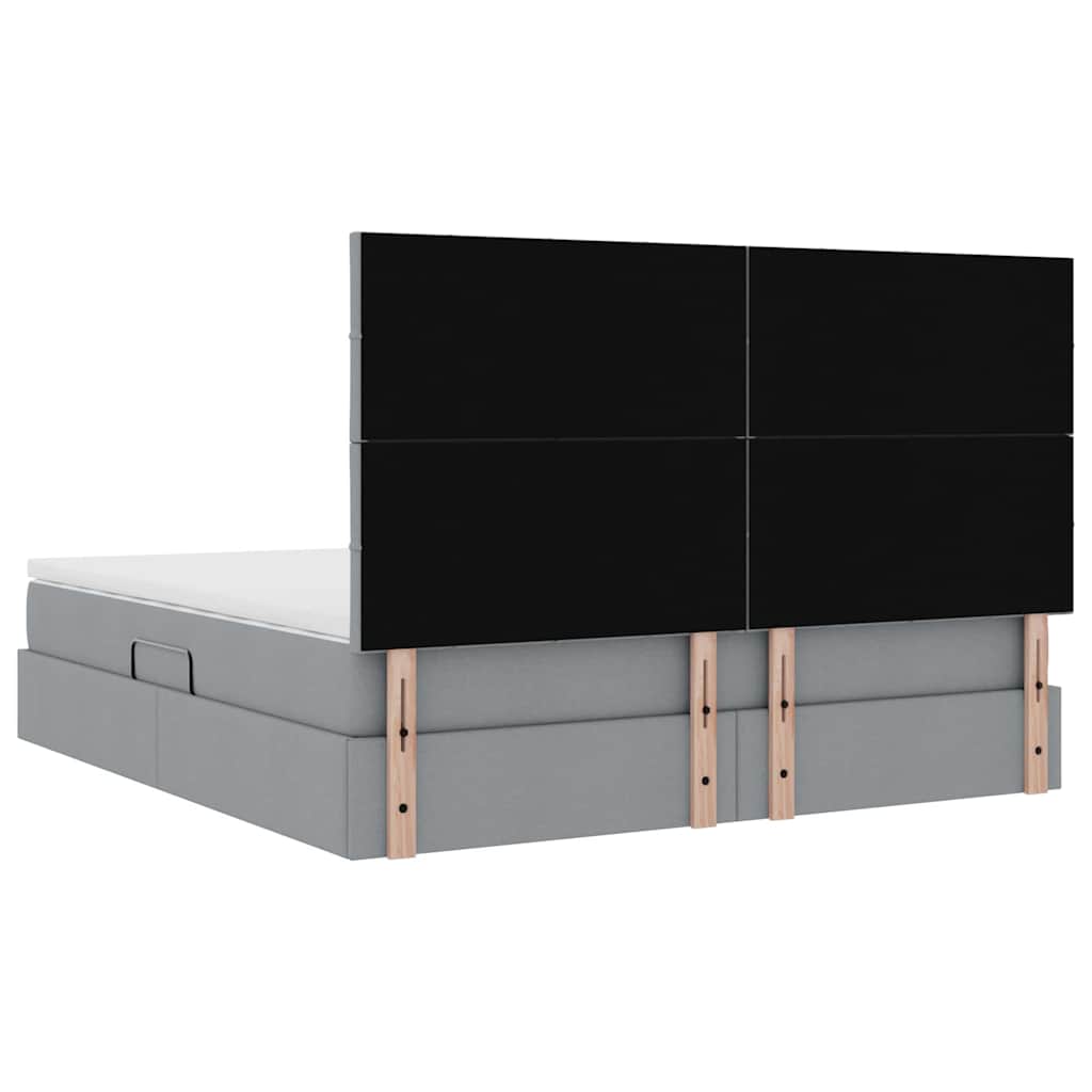 LED krevet za pohranu s madracem Svjetlosiva 160 x 200 cm