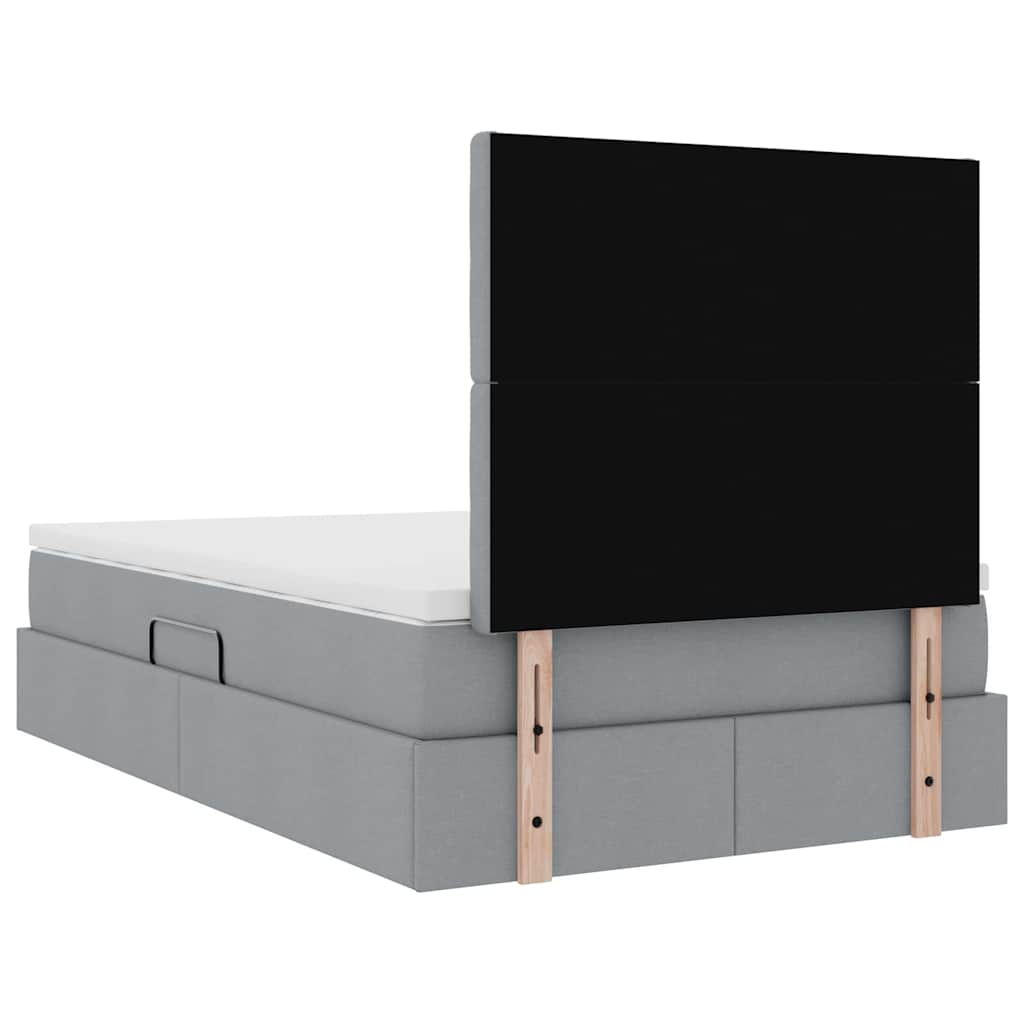 LED krevet za pohranu s madracem Svjetlosiva 120 x 200 cm