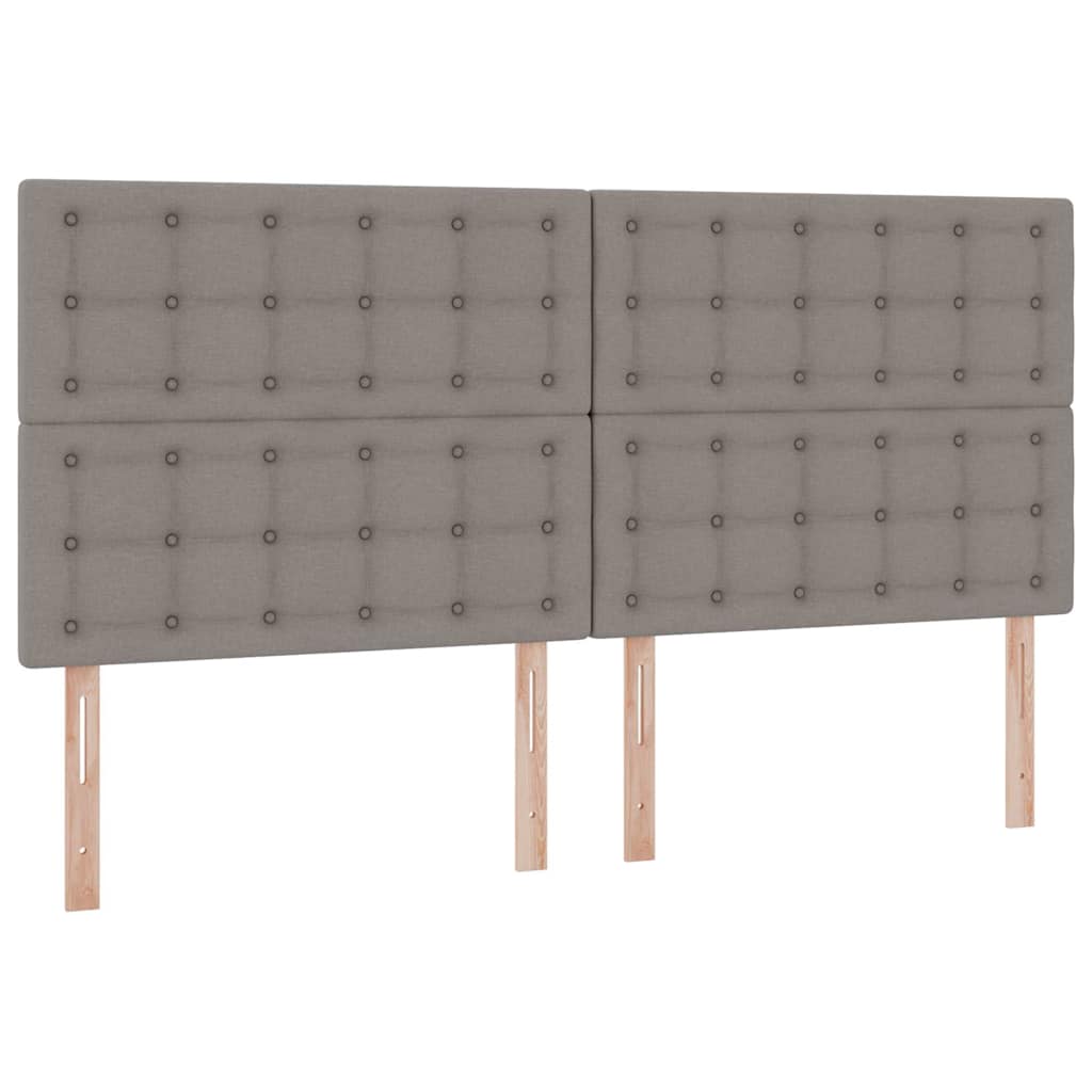 LED krevet za pohranu s madracem Sivosmeđa 200 x 200 cm Tkanina