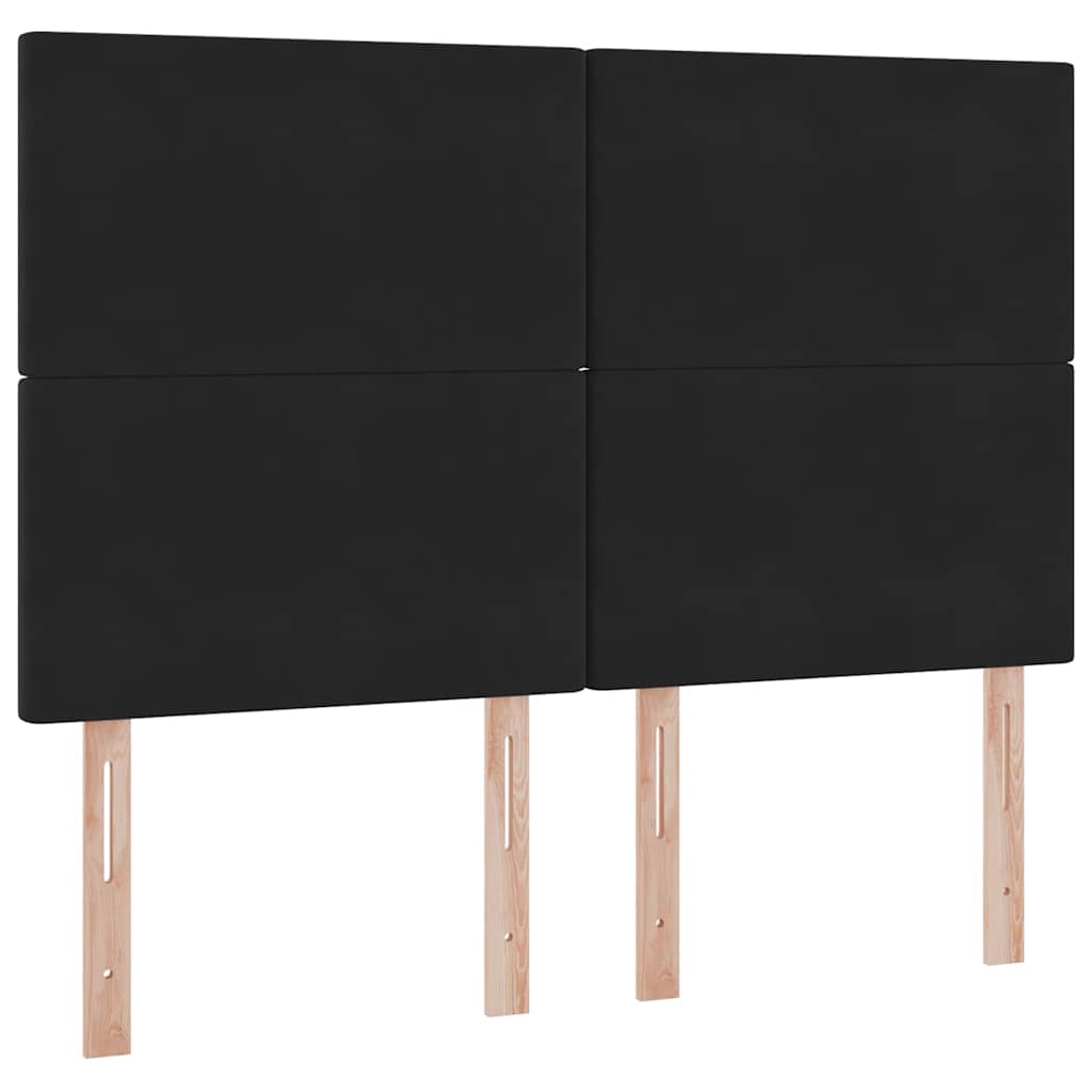 LED krevet za pohranu s madracem Crna 140 x 200 cm Baršun