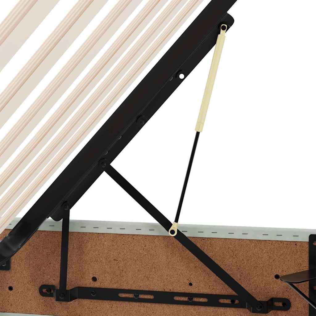 LED krevet za pohranu s madracem Svjetlosiva 90 x 190 cm Baršun