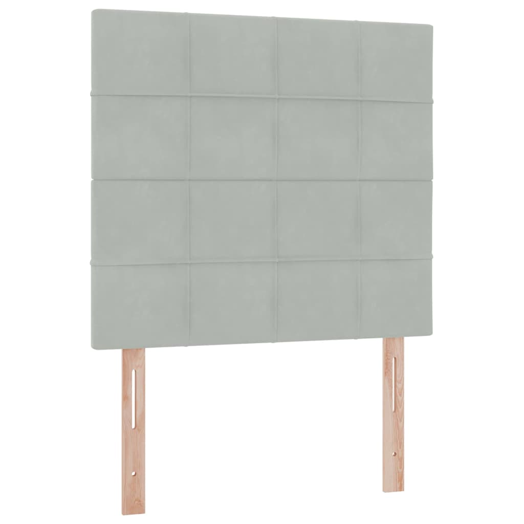 LED krevet za pohranu s madracem Svjetlosiva 90 x 190 cm Baršun