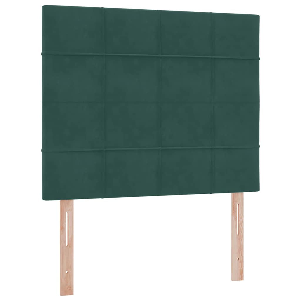 LED krevet za pohranu s madracem Tamnozelena 120 x 200 cm