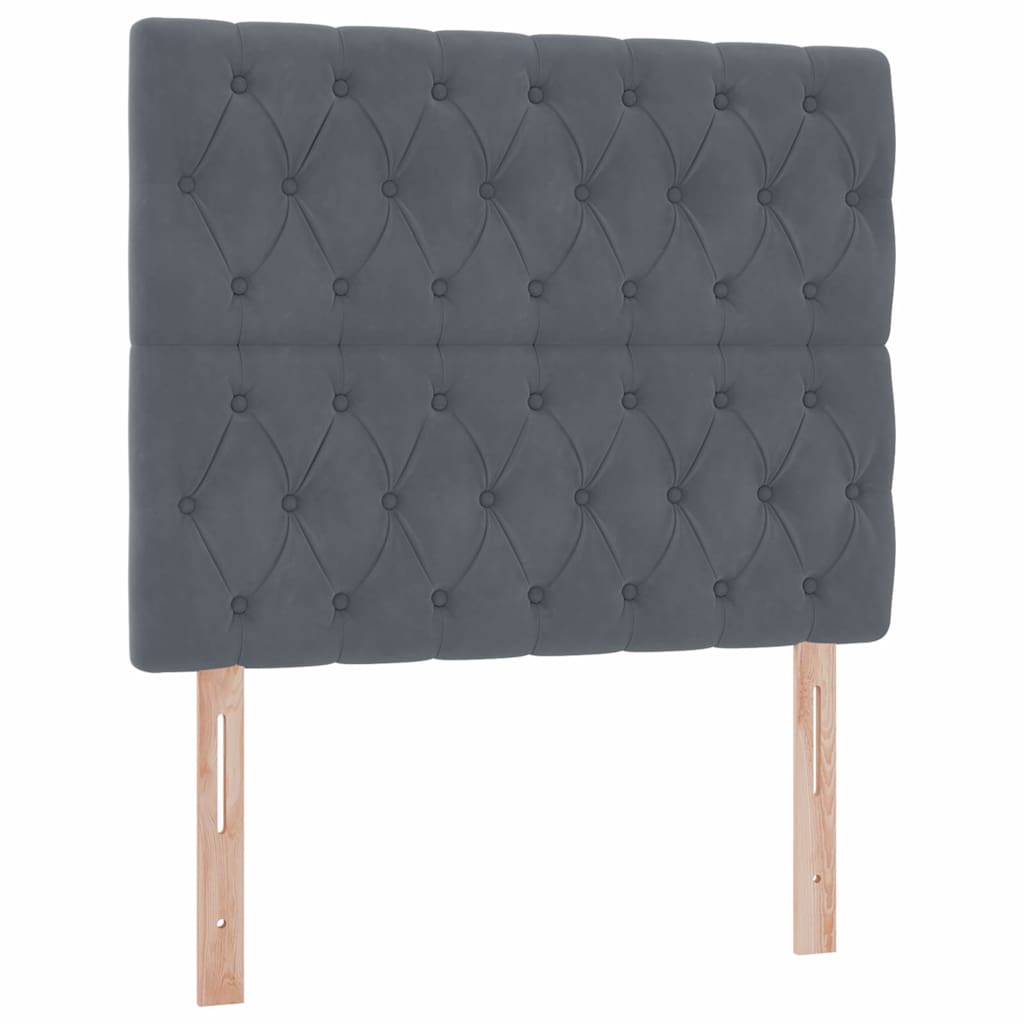 LED krevet za pohranu s madracem Tamnosiva 120 x 190 cm Baršun