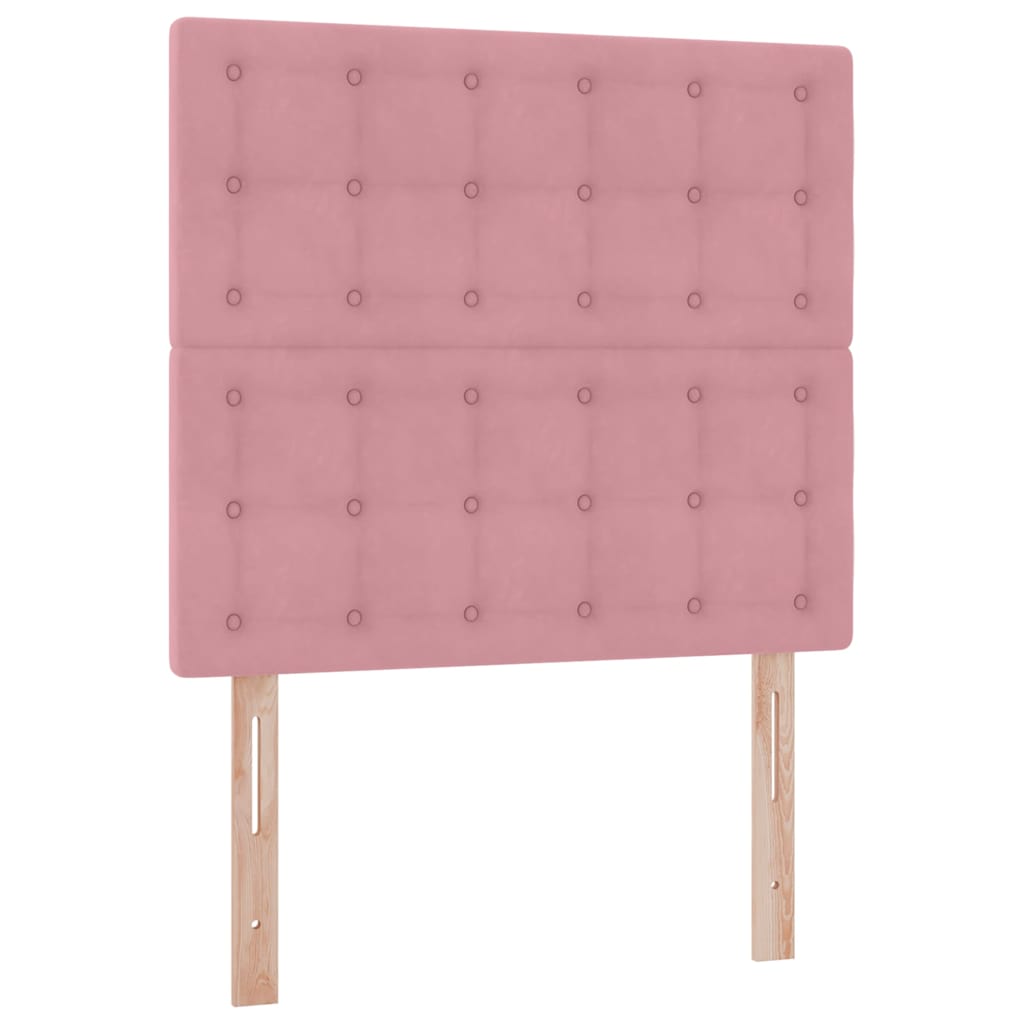LED krevet za pohranu s madracem Ružičasta 100 x 200 cm Baršun