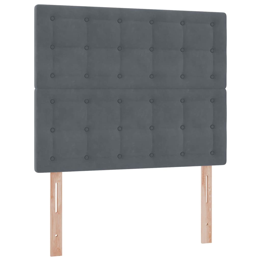 LED krevet za pohranu s madracem Tamnosiva 120 x 190 cm Baršun
