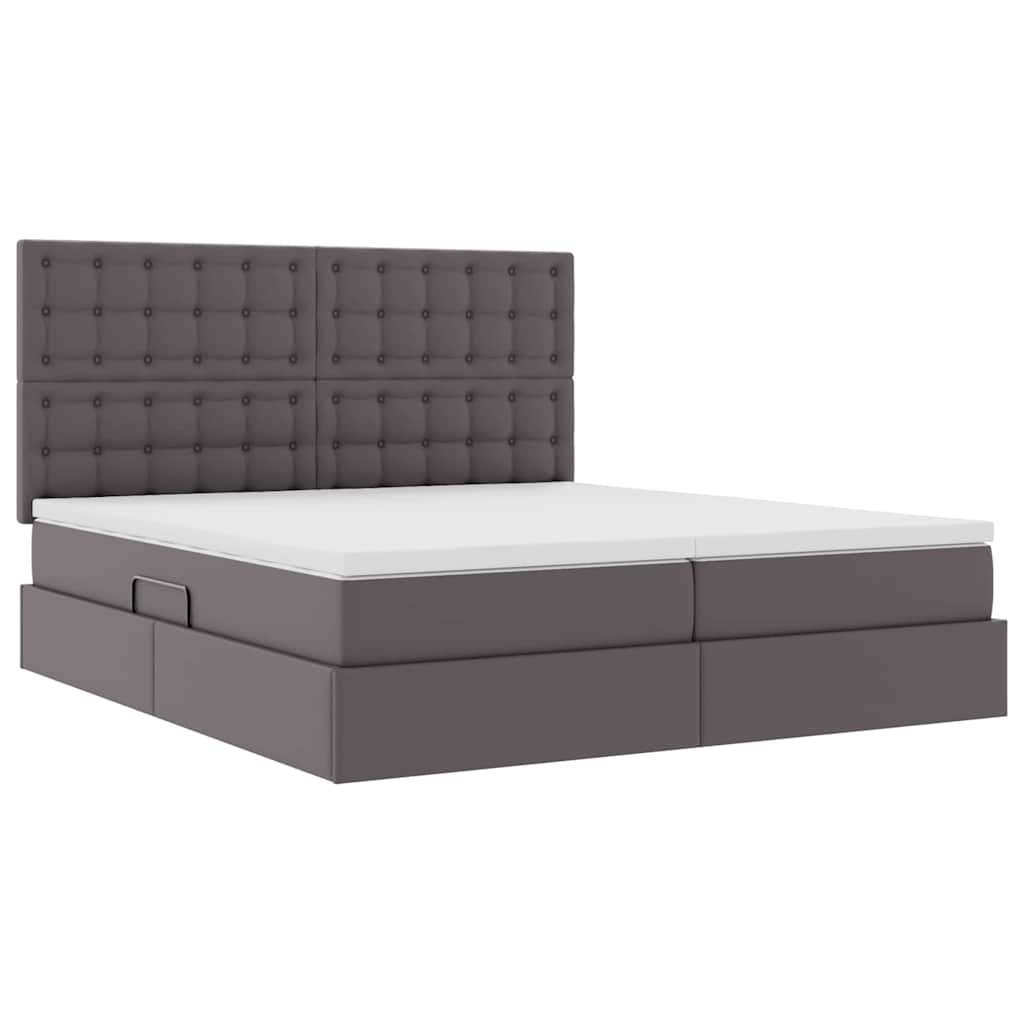 Krevet s prostorom za pohranu s LED-om Siva 180 x 200 cm